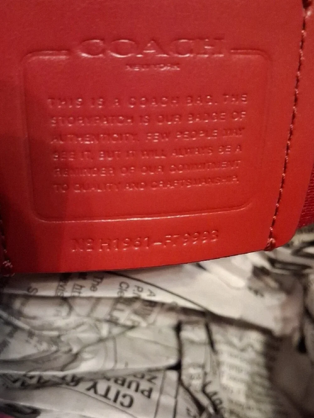 Coach Brown Signature Canvas Shoulder Bag with Red Leather Trim Gold tone logo